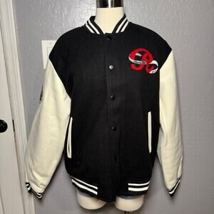 Forever 21 Mens Horseshoe Varsity Bomber Jacket, L